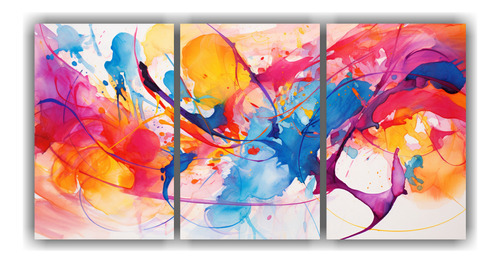 120x60cm Set 3 Canvas Estilo Galeria Relieve Abstract Fusion