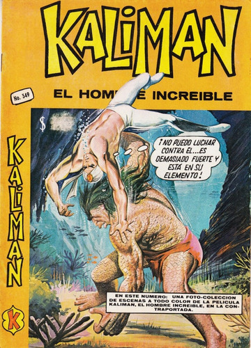 Comic Kaliman El Hombre Increible # 349 Ediciones K 