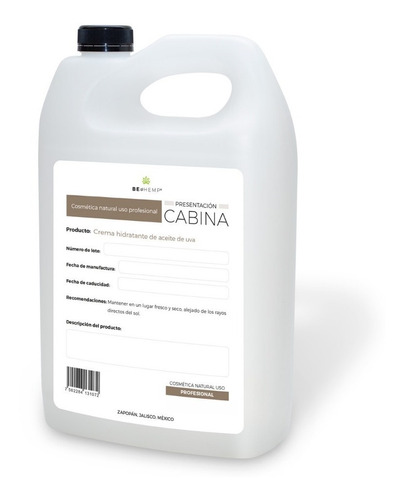 Crema Corporal Biodegradable Con Aceite Semilla De Uva 1 Gal
