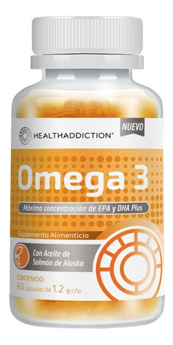 Omega 3 Con Aceite De Salmón EPA  y DHA Plus Healthaddiction. Cápsulas Sin Sabor Ni Olor