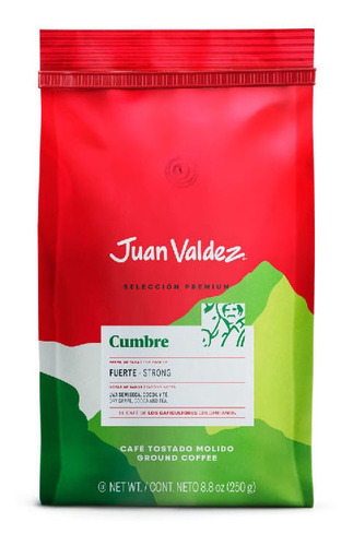 Imagen 1 de 1 de Café Grano Molido Juan Valdez Fuerte Cumbre 250 G