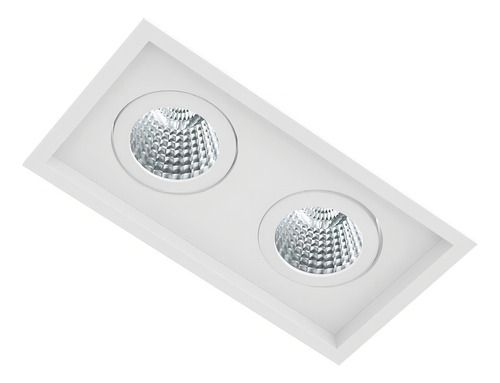 Spot Embutido Duplo Par20 Recuado Direcionavel Aluminio Bc Cor Branco Não Acompanha Lâmpadas