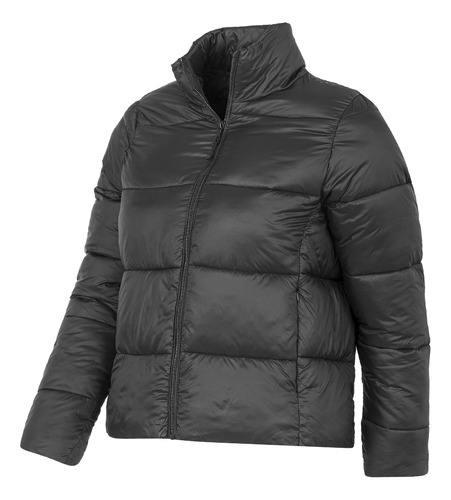 Campera Puffer Abrigo Ultralight Mujer Negra Solo Deportes
