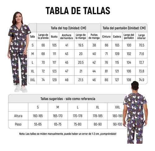 Pijama Cirúrgico Estampado De Corte Reto Com Bolsas Uniform-