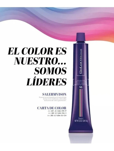 Tintura Salerm Vison 75ml, Tinte Coloracion Capilar