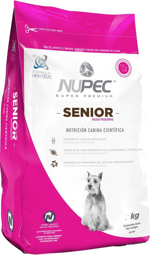 Alimento Nupec Croquetas Perro Senior Raza Pequeña 2kg