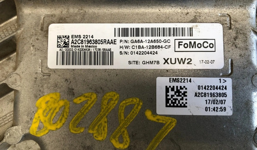 Computadora Ecu 2016-2017 Ford Fiesta Ga6a-12a650-gc (Usado)