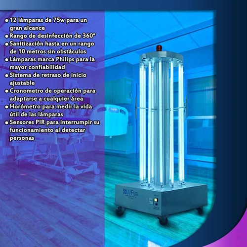 Maquina Desinfección Germicida Lámparas Ultravioleta Luz Uvc