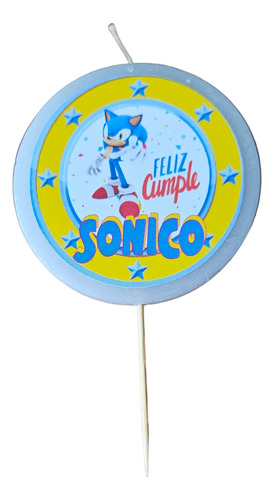 Vela Sonic Cotillón Cumpleaños 