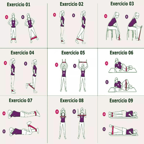 Kit 5 Super Mini Elastic Bands For Training Exercises