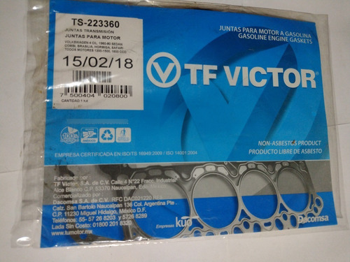 Tf Victor Ts 223360 Juntas Transmisión Juntas Motor Volkswa
