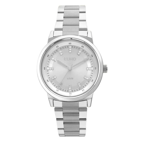 Relógio Feminino Prata Com Strass Euro Eu2036ylh/3k