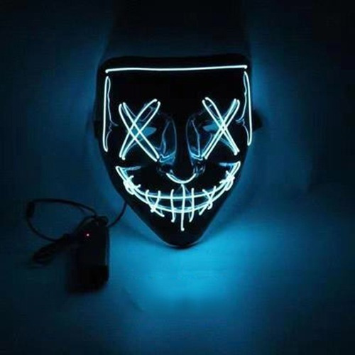 Máscara Luz Led La Purga Halloween The Purge Colores Calidad Color Azul Azul