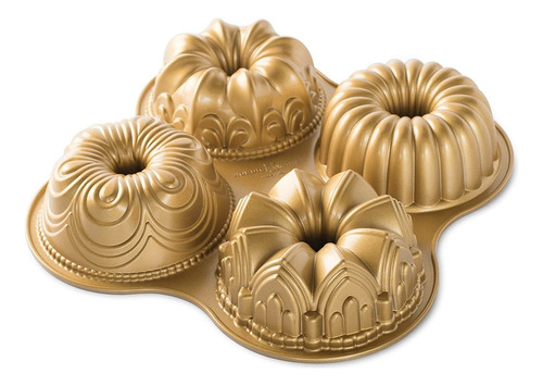 91377 Nordicware 9 Cup Bundt Quartet Pan  Dorado