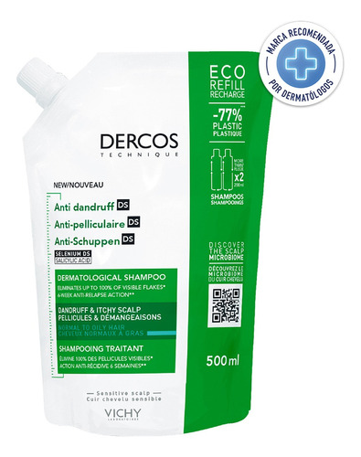 Dercos Vichy Anti-caspa Ds Eco-refill 500ml