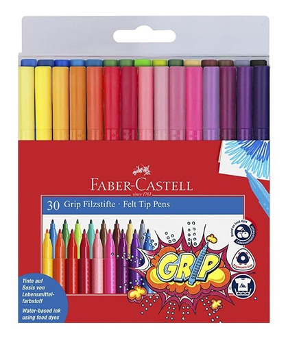 Set 30 Marcadores Faber Castell Grip - Mosca