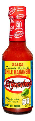 El Yucateco salsa picante roja de chile habanero 120ml