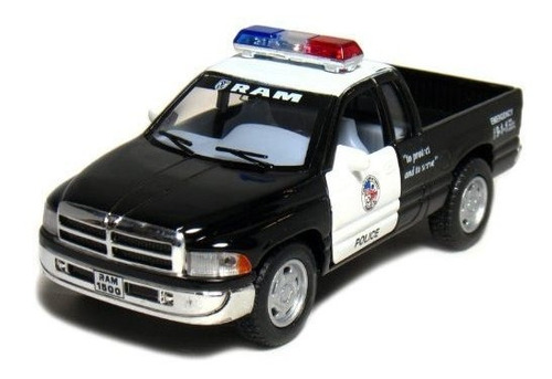 5  Dodge Ram Police Pickup Truck 1:44 Scale (black / White) 