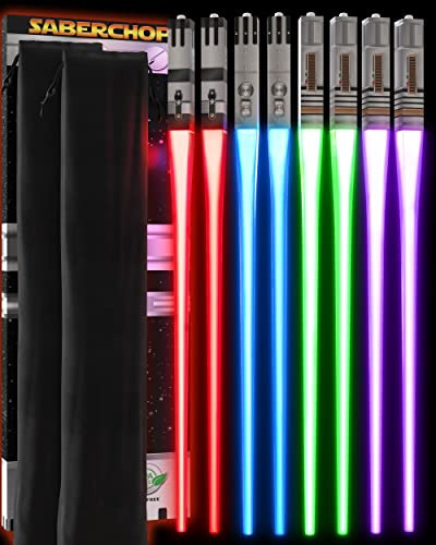 Palillos Chinos Diseño De Sable De Luz De Colores, 4 Pares