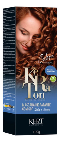 Kit Tinte Kert Cosméticos  Keraton Baño de brillo Máscara hidratante com cor tom cobre para cabelo