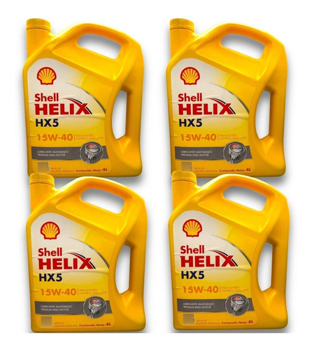 Caja Aceite Shell 15w40 Helix Hx5 Mineral X 4 Bidones 16l