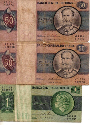 Cruzeiros Brasil 1980 Billetes Coleccion Lote X 3