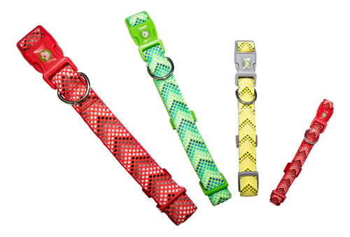 Collar Perro Puntitos L Rojo Mascan Rojo