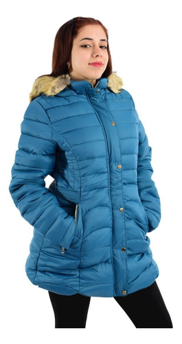 Campera Inflable Mujer Importada Capucha Larga Yd 5579