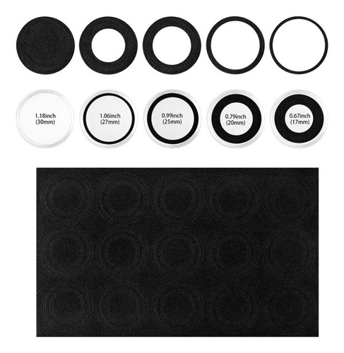 100 Cápsulas 30 Mm. + Adaptadores Eva Para Monedas 5 Medidas