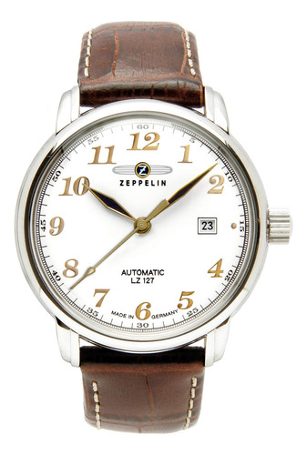 Relógio Masculino Zeppelin Com Mostrador Branco Automático