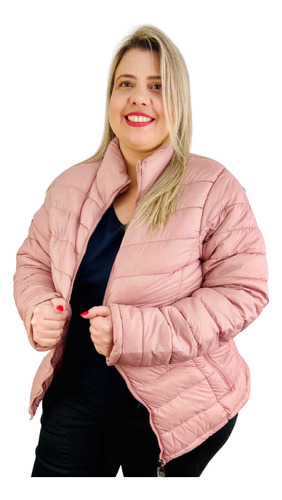 Jaqueta Feminina Puffer Bobojaco Forrada Pelinhos Plus Size