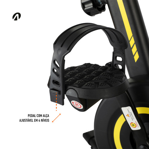 Bicicleta Ergométrica Acte E32 Spinning Preto/amarelo Preto/amarelo