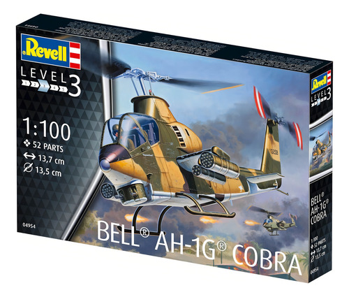 Kit de helicóptero militar Revell Bell AH-1g Cobra 1/100- 04954