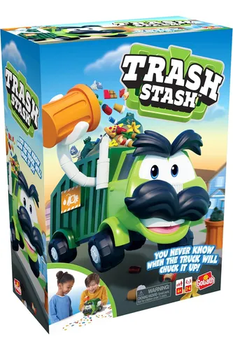 Juego Goliath Trash Stash: Llena Un Basurero, Miralo Volcar