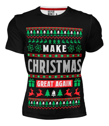 Playera Full Print Renos Árbol Navidad Make Christmas Great