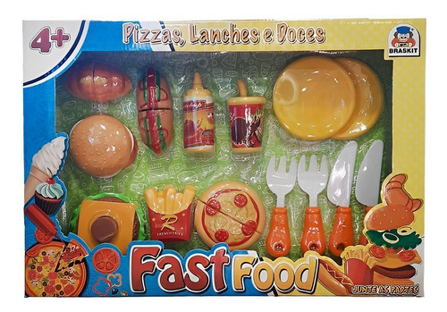 Brinquedo Fast Food Infantil Lanches Doces 9008 - Braskit