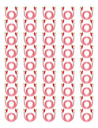 45x Cabos Rca Pvc Cristal Bronze Vermelho 1 Metro - Stetsom