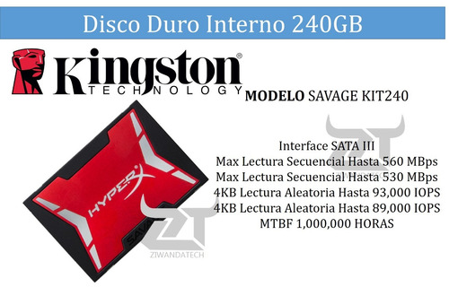 Disco Duro Interno Ssd Kingston 240gb