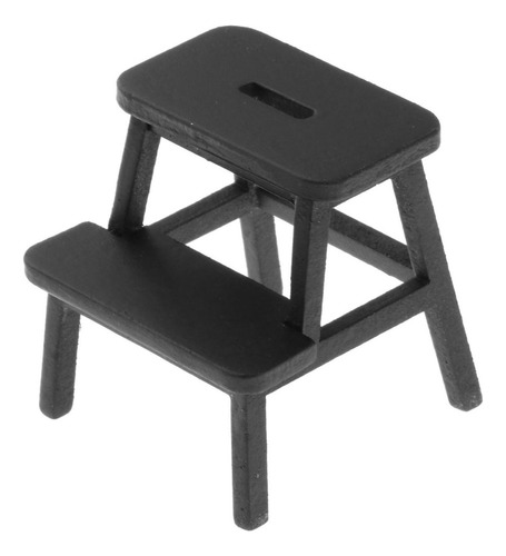 2 Silla En Miniatura Para Casa De Muñecas A Escala Negro