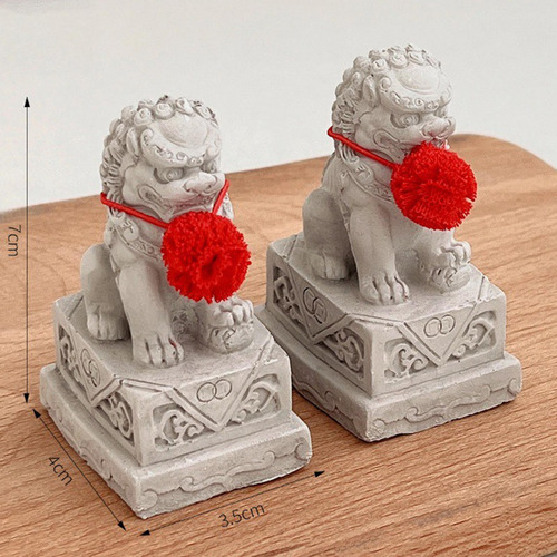 5 Paquete De 5-6 2 Estatuas De Piedra De Perros Fu 5 Piezas