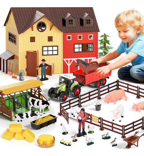 Tractor De Juguete Farm Animals Barn House Toys Para Niños C