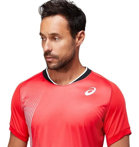 Original Asics Hombre Playera Deportiva Match Graphic Cuello