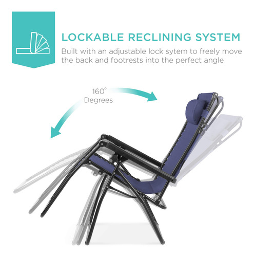Silla Reclinable Plegable Con Toldo Ajustable En Azul Marino