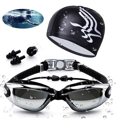 Aokelily Gafas De Natación Y Gorra Set 4 En 1, Lentes De Pro