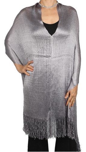 Blusa De Fiesta Poncho Lurex Brillo Casamiento Mujer