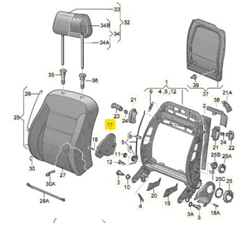 Tapa Embellecedora Asiento Original - Audi A3 1997 - 2003