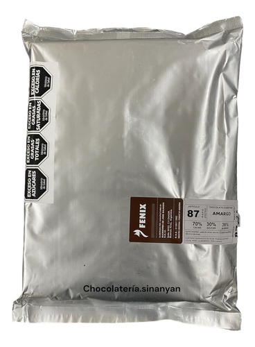Chocolate Cobertura Fenix Codigo 87 2,5 Kilos 70 % Cacao 