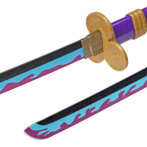 LUDEDE Roronoa Zoro Acero Katana - 104cm Yama Enma Anime One Piece Con Cinturón y Soporte - Espada Perfecta Para Cosplay, Colección