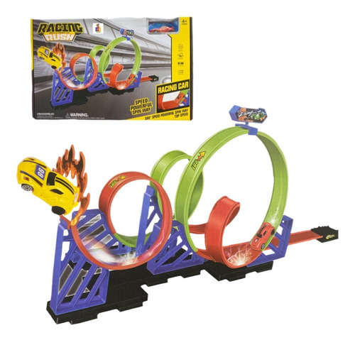 Pista De Carreras Lanza Carros Triple Giro 360 Racing Rush