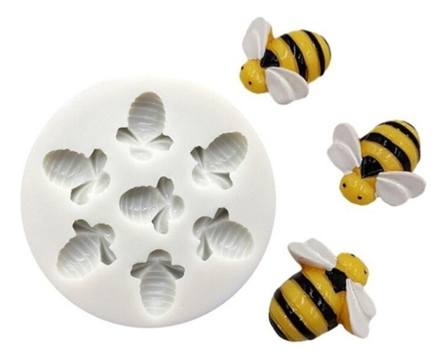 Molde De Silicona Con Forma De Abeja, 7 Cavidades